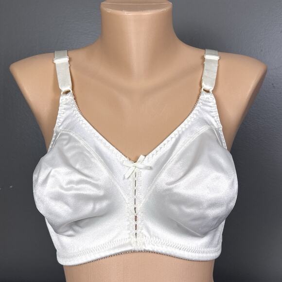 Bali 38D 3820 Double Support Wireless Unpadded Full Coverage Bra Cream White - Picture 1 of 6